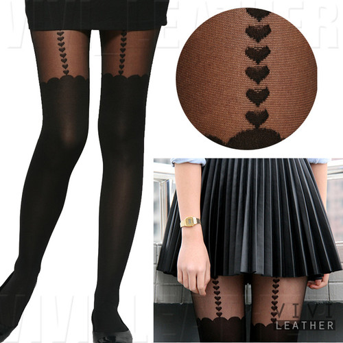 Heart suspender stockings